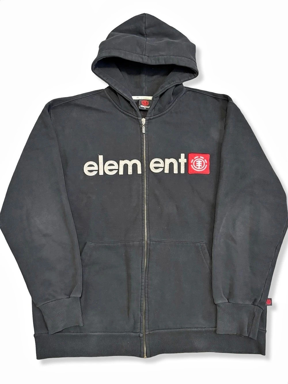 Vintage Y2K Element Skateboards Full Zip Hoodie Black Size XL